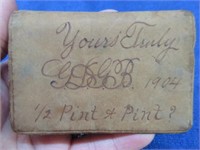 antique 1904 leather change purse "yours truly"