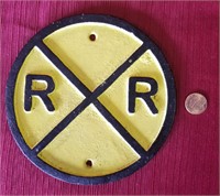 Cast Iron Railroad Crossing Sign