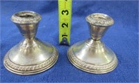 sterling weighted candlesticks set