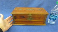 antique cedar letter box with copper adornments