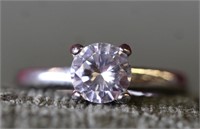 Simulated Diamond Solitaire Engagement-style Ring