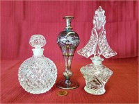 3 pcs. Vintage Glass Perfume Bottles