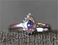 Mercury Mystic Topaz Ring with Diamond Accents