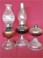 3 pcs. Antique Oil Lamps