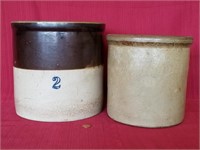 2 pcs. Antique Stoneware Crocks