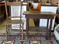 Antique Chair & Work Bench Table