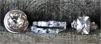 3 pcs. Sterling Jewelry - 1 Pair Earrings, 2 Rings