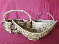 3 pcs. Vintage Hand Woven Baskets
