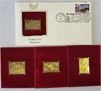 4 pcs. Postal Commemorative Gold Stamps