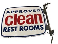 Porcelain Approved Clean Rest Rooms Sign