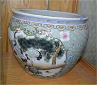 Large Hand Glazed Oriental Pot