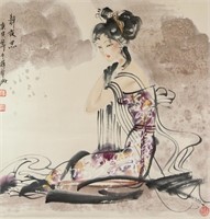 Xue Lin 20th Century Chinese Watercolour Scroll