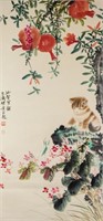 Wang Xuetao 1903-1982 Chinese Watercolour Scroll