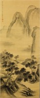 Tian Zhong Chinese Ink on Silk Scroll