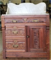 Antique East Lake Marble-top Wash Stand