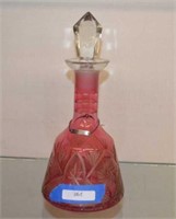 Antique Hand Cut Decanter w/ Sterling Tag