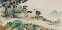 Ma Jin 1900-1970 Chinese Watercolour Paper Scroll
