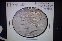 1934d Peace Silver Dollar