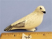 Core ivory carving of an arctic bird, by Peter May