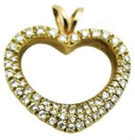 18kt Gold Briliant 3/4 ct Diamond Heart Pendant