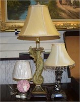 Three Table Lamps w/ Lamp Shades