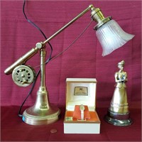 Vintage 10k GF Watch, Avon Award & Lamp