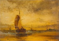 James Webb 1825-1895 British Oil on Board Framed