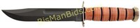Ka-Bar 1215 USMC Knife 7" 1095 Cro-Van Fixed Leatr