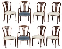 Eight Hepplewhite Style Dining Chairs