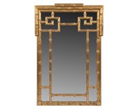 Chinese Modern Faux Bamboo Giltwood Mirror