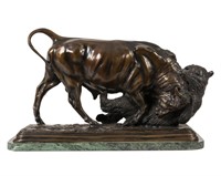 Isidore Jules Bonheur - Bronze - "Bear and Bull"