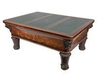 Rosewood Leather Top Entrance Table