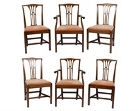 Six Chippendale Style Chairs - Signed