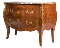 French Bombe Marble Top Chest