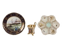 Spode Brittanian Plate, KPM Cup and Oyster Plate