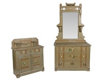 Victorian Cottage Dresser, Mirror and Washstand