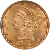 $5 1892-CC PCGS MS63 CAC