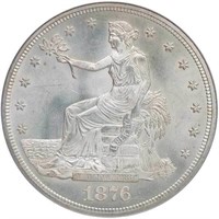 T$1 1876 PCGS MS65 CAC