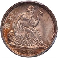 H10C 1837 NO STARS, SMALL DATE. PCGS MS67 CAC