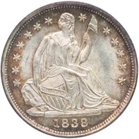 H10C 1838 NO DRAPERY. PCGS MS66 CAC