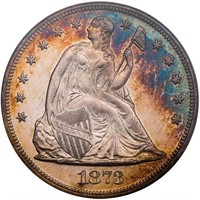 $1 1873 SEATED. PCGS PR65 CAM CAC EX SIMPSON