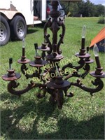 Large ornate light fixture-faux carved wood