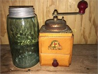Vintage wooden coffee grinder