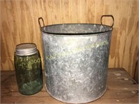 Old galvanized 2 handle bucket