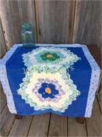 Quilted topper-Grandmothers Flower Garden