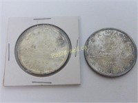 Pair of 1966 Canadian Silver Dollar Coins