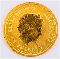 Coin Australia $5 Gold Coin 2000 1/20th Ounce