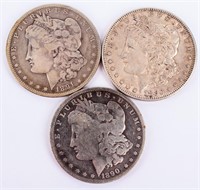 Coin 3 Morgan Silver Dollars 1880, 1890-O, 1891-O