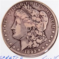 Coin 1893-CC Morgan Silver Dollar Fine