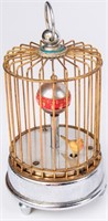 Antique Novelty German Windup Bird Cage Clock